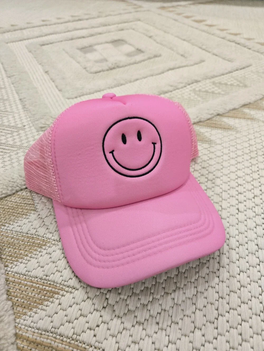Pink Happy Face Hat